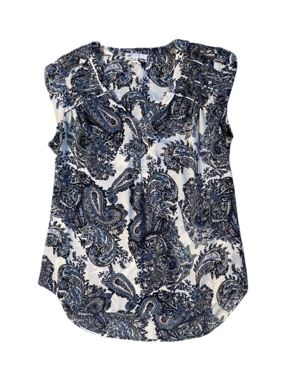 DR2 White & Blue Paisley Sleeveless Camisole
